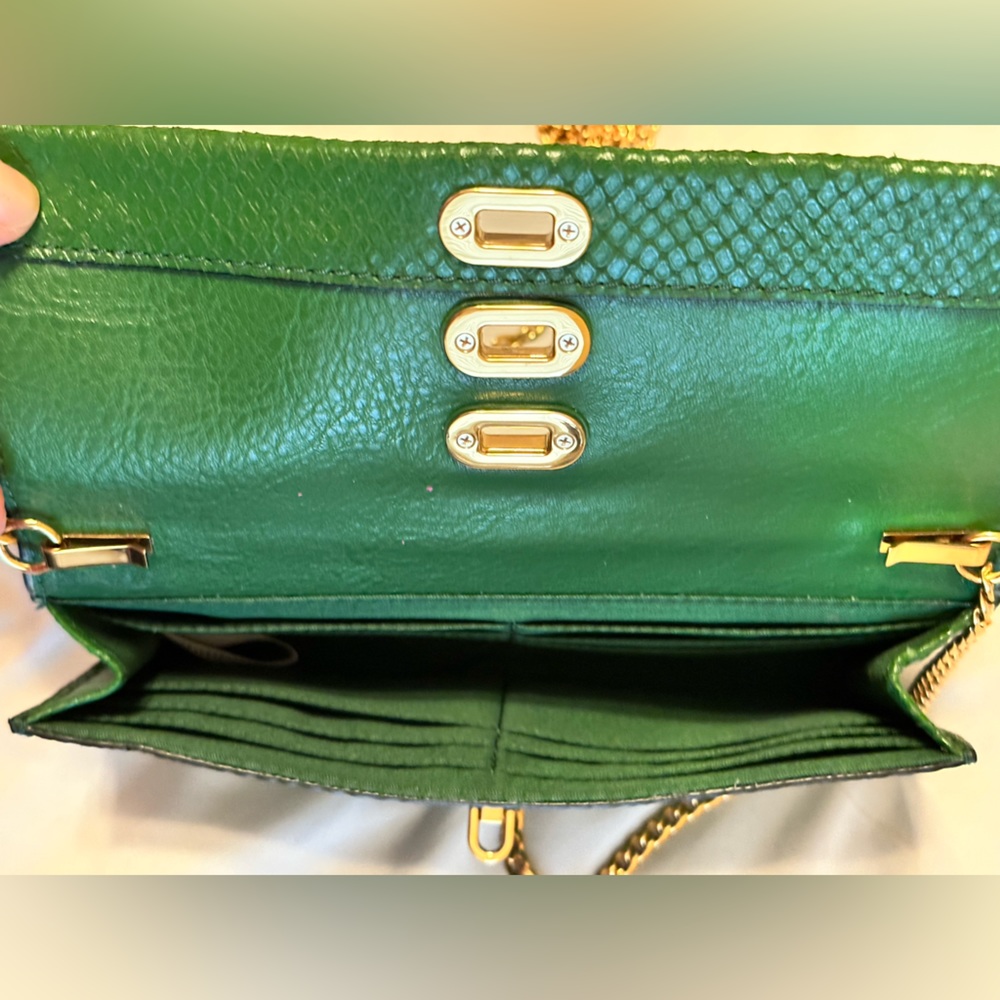 Fossil Penrose Green Python Crossbody Wallet - image 8